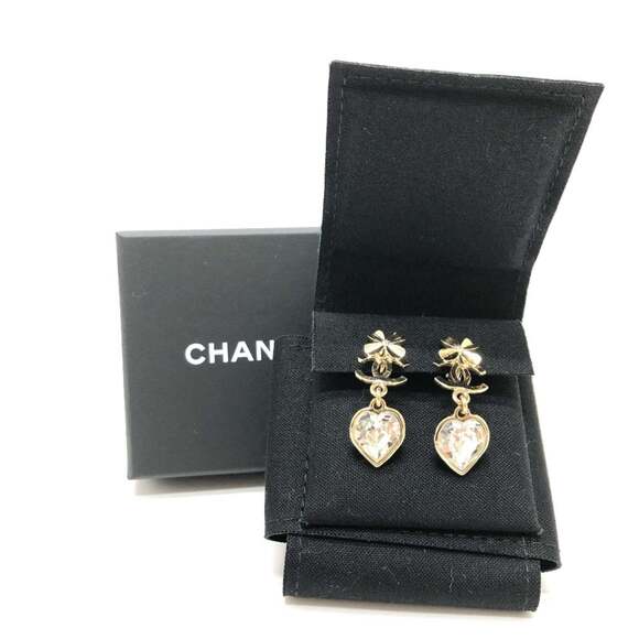 CHANEL Gold Logo Earrings